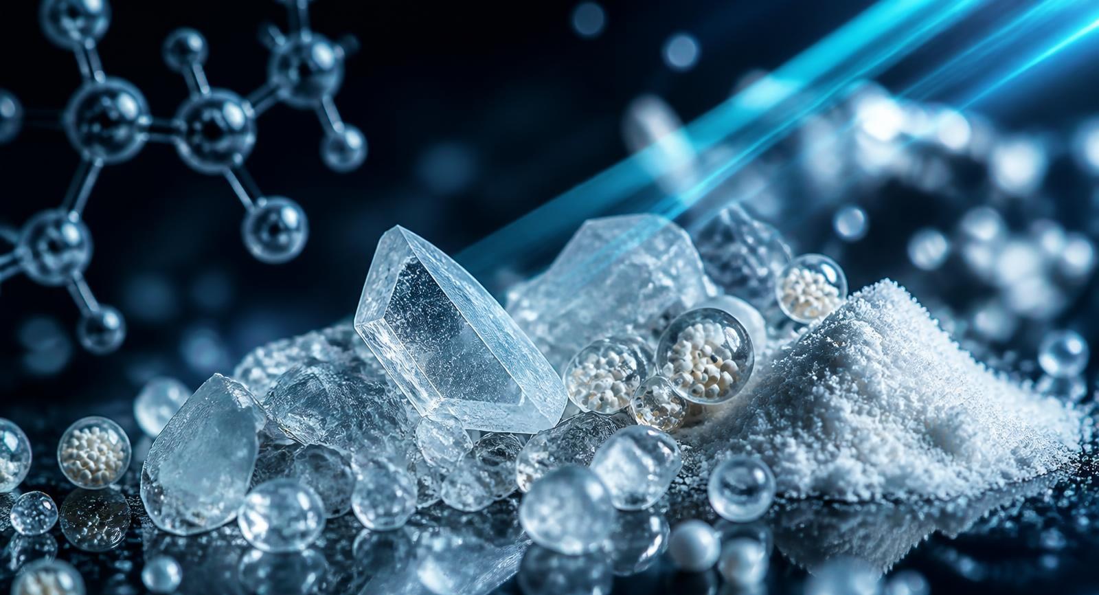 Textura científica de ingredientes nutracéuticos e ilustración molecular